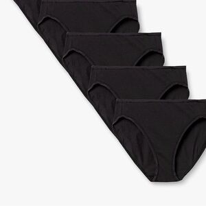 Amazon Essentials Women's Black Hi-Cut Bikini Briefs - 4-Pack